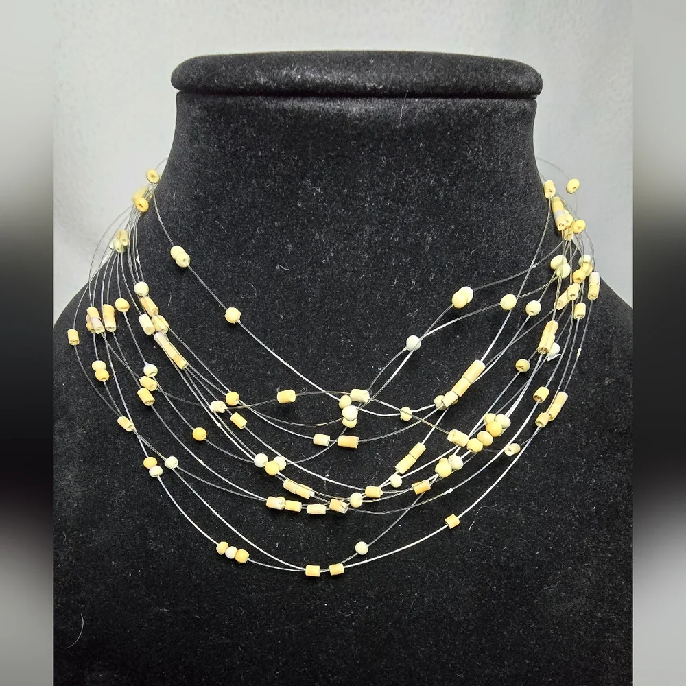 Multi-Strand Beaded Nylon Necklace